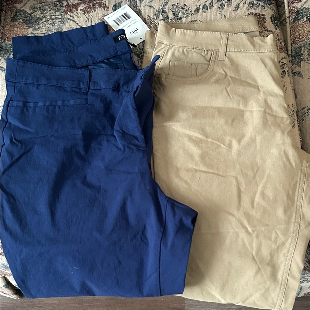 Roz & Ali Navy and Tan Trousers